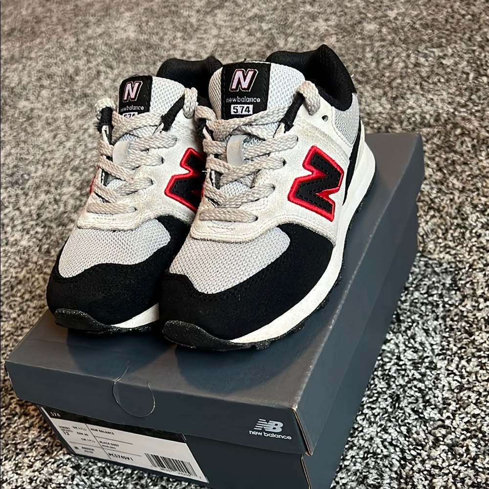 New Balance Kids' Gray and Black Sneakers